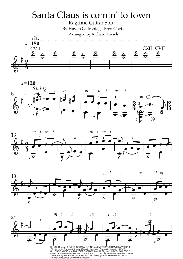 Santa Claus Is Comin' To Town (arr. Richard Hirsch)