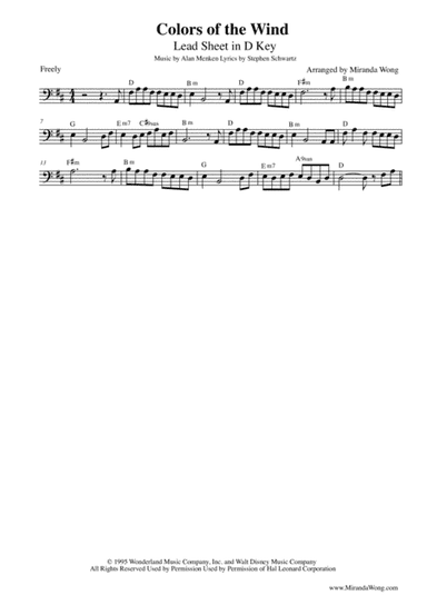 Colors Of The Wind (arr. Miranda Wong)