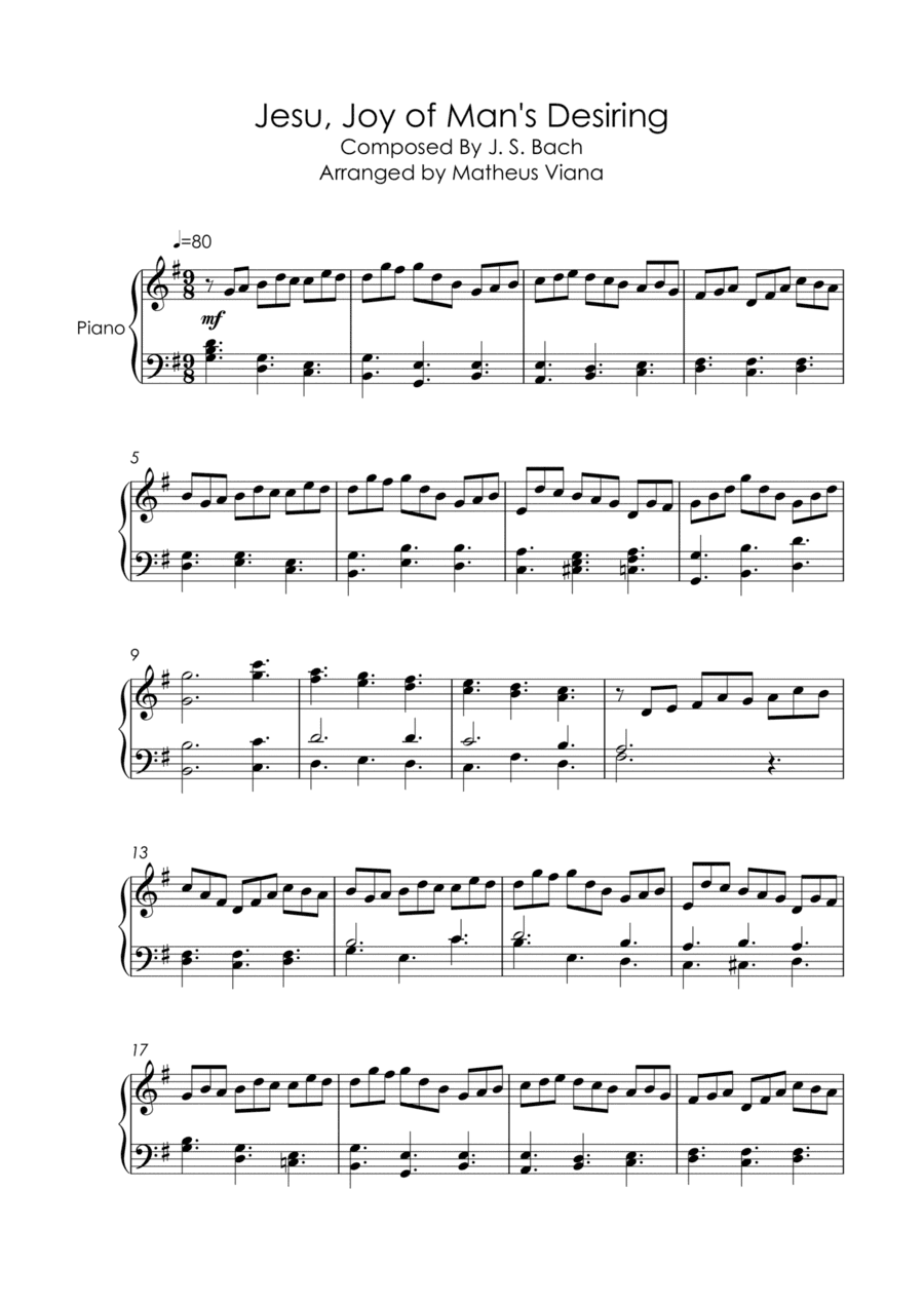 Jesu, Joy of Man's Desiring - J. S. Bach (For Solo Piano) (arr. Matheus Viana)