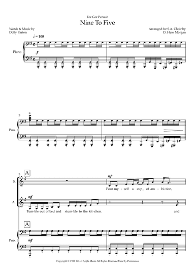 Nine To Five (arr. D. Huw Morgan)