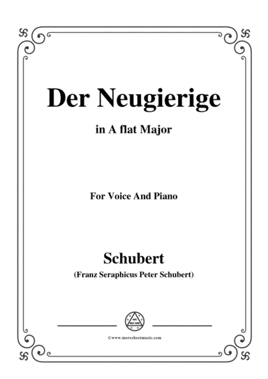 Schubert-Der Neugierige,from 'Die Schöne Müllerin',Op.25 No.6,in A flat Major,for Voice&Piano (arr. MSM)