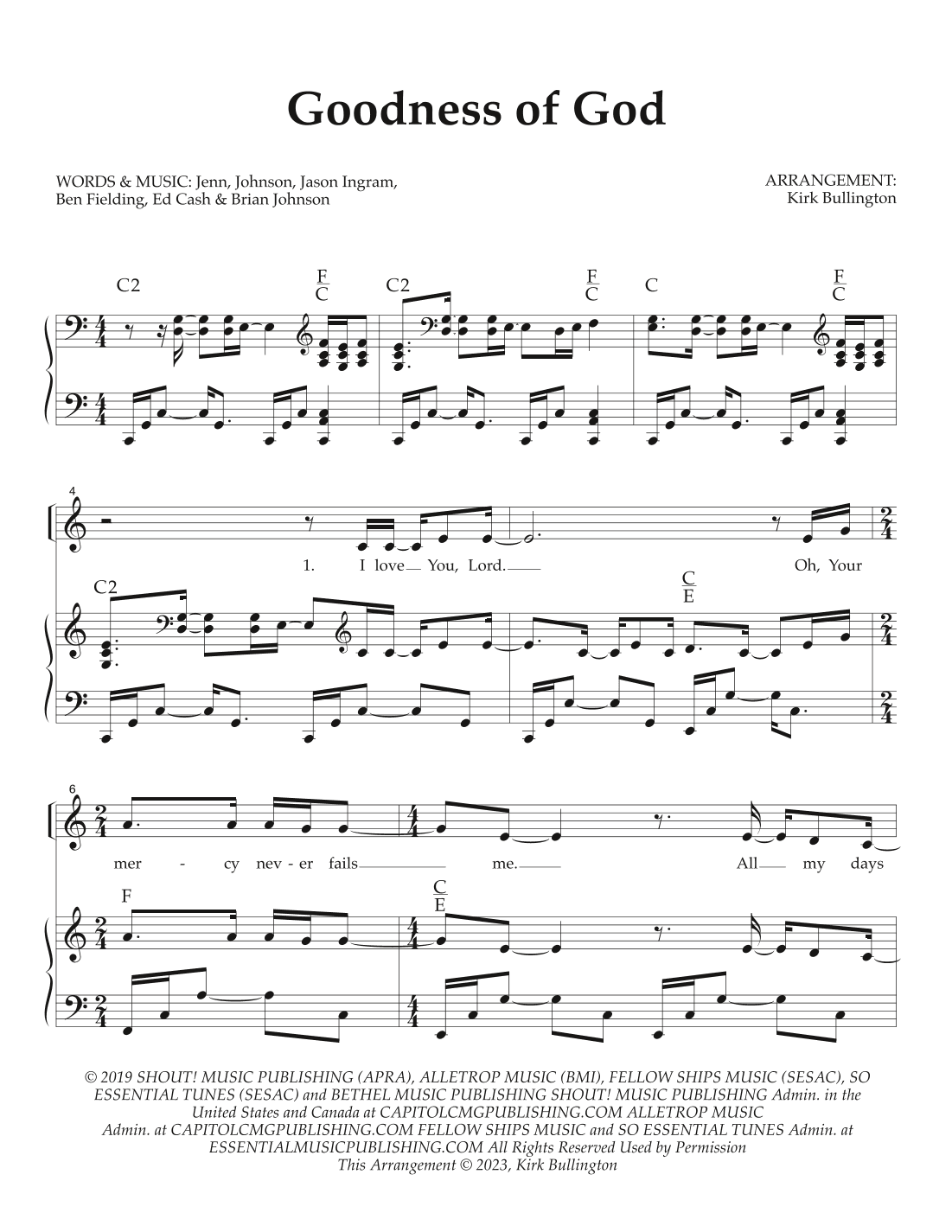 Goodness Of God (arr. Kirk Bullington)