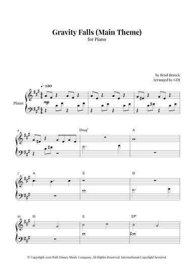Gravity Falls (main Theme) (arr. GDJ)
