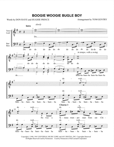Boogie Woogie Bugle Boy (arr. Tom Gentry)