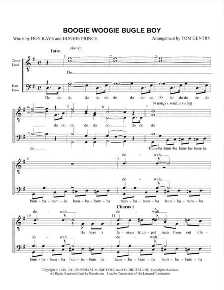 Boogie Woogie Bugle Boy (arr. Tom Gentry)