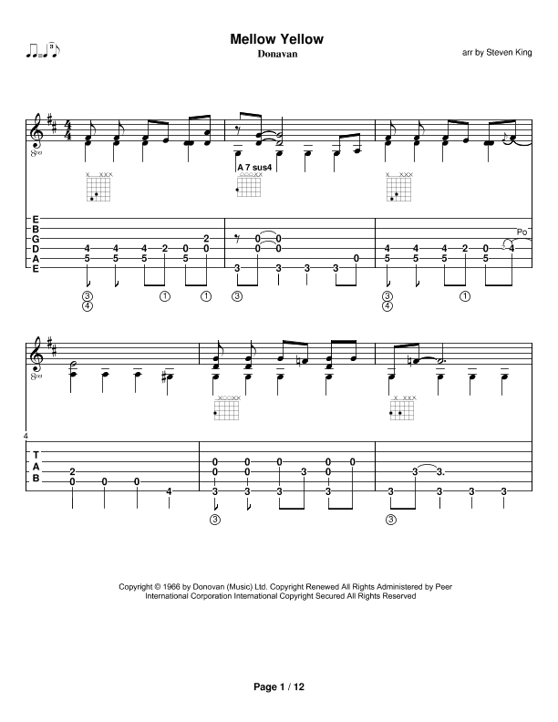 Mellow Yellow (arr. Steven King)