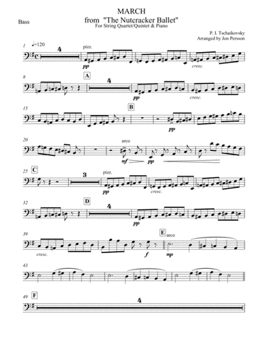 Nutcracker Ballet - March for Strings and Piano - Double Bass Part (arr. Jon Persson)
