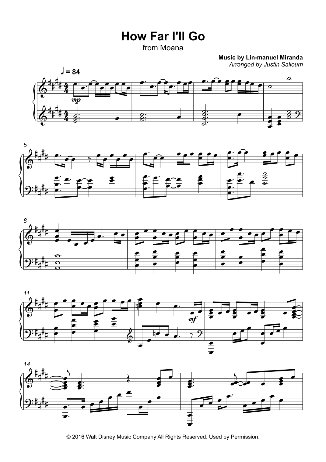 How Far I'll Go (arr. Justin Salloum)