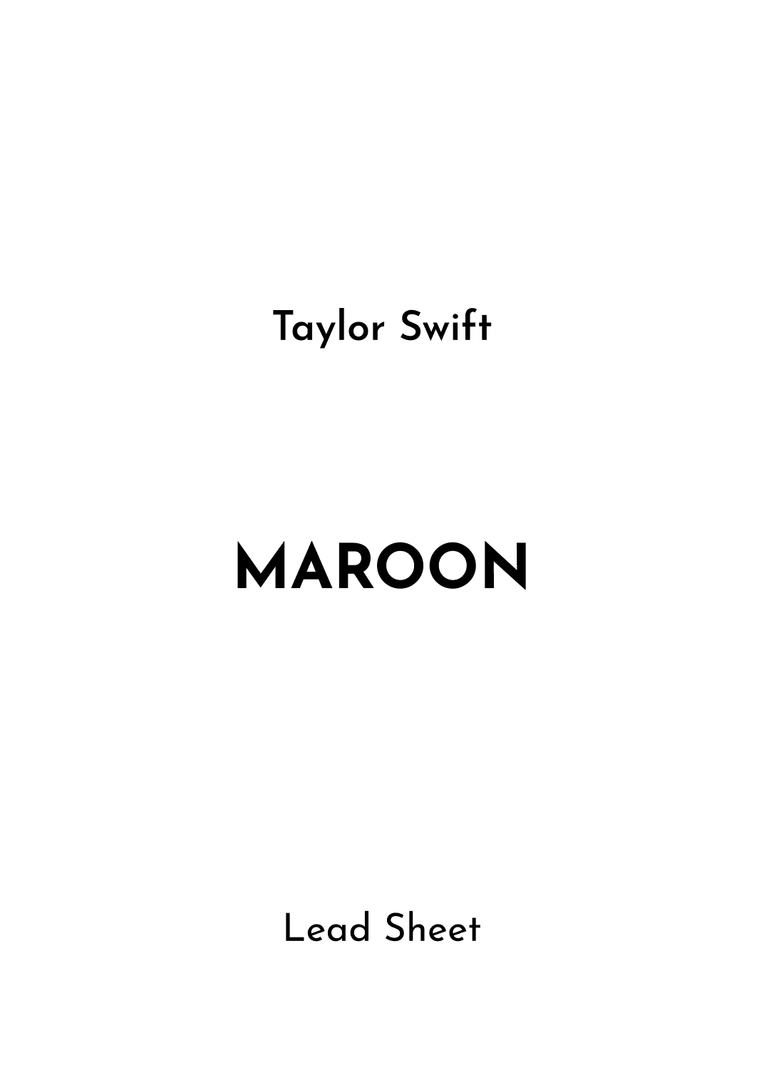 Maroon (arr. Jireh J.)
