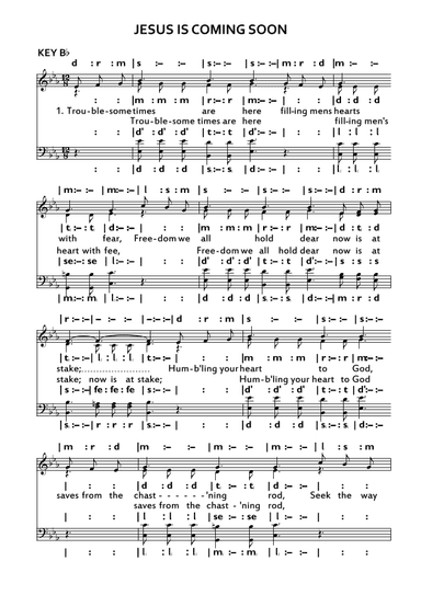 Jesus is coming soon (arr. Unknown)