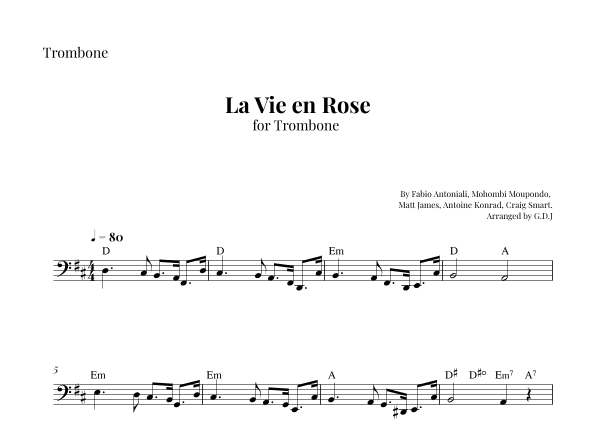 La Vie En Rose (arr. GDJ)