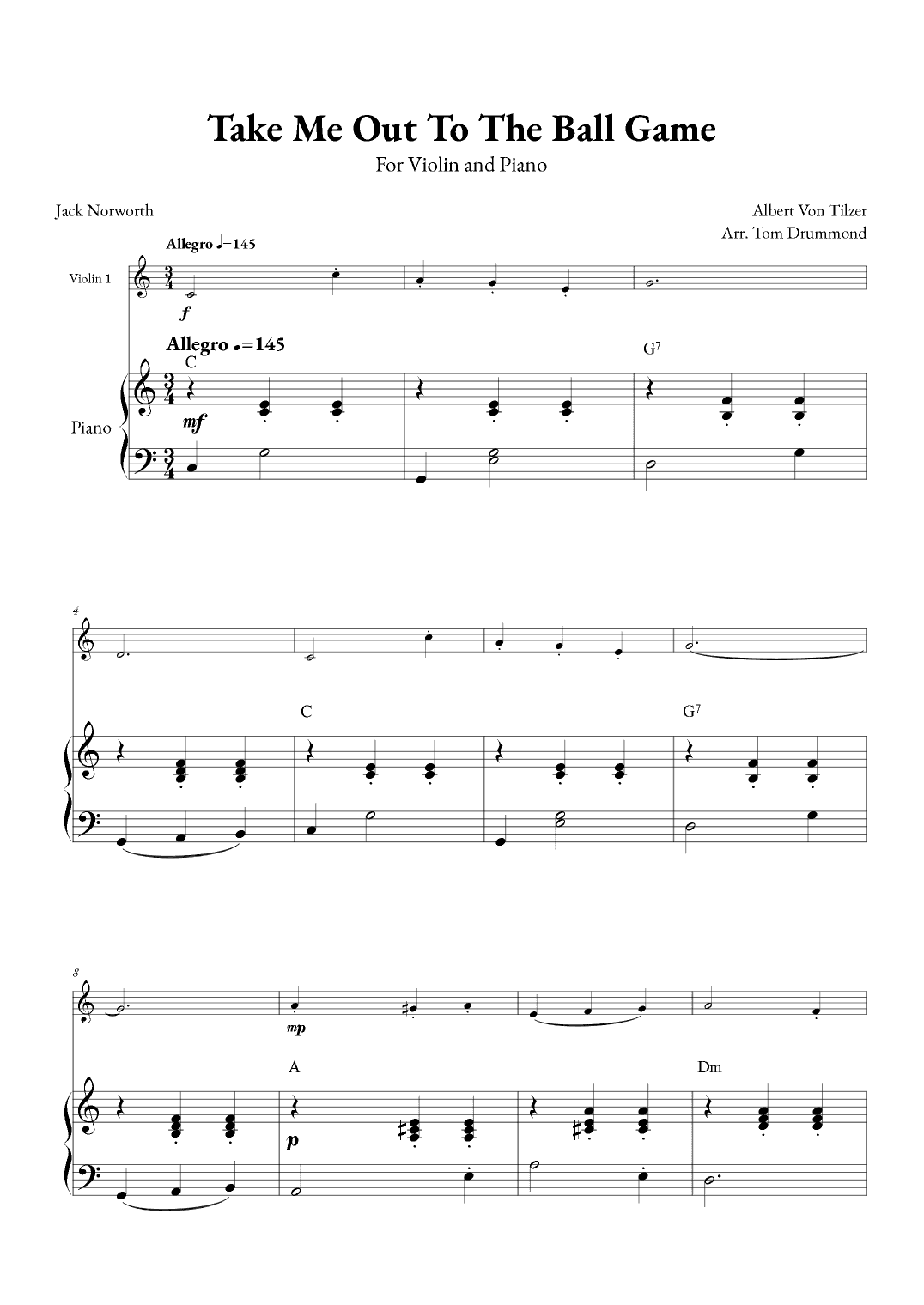 Take me Out to the Ball Game (arr. Tom Drummond)
