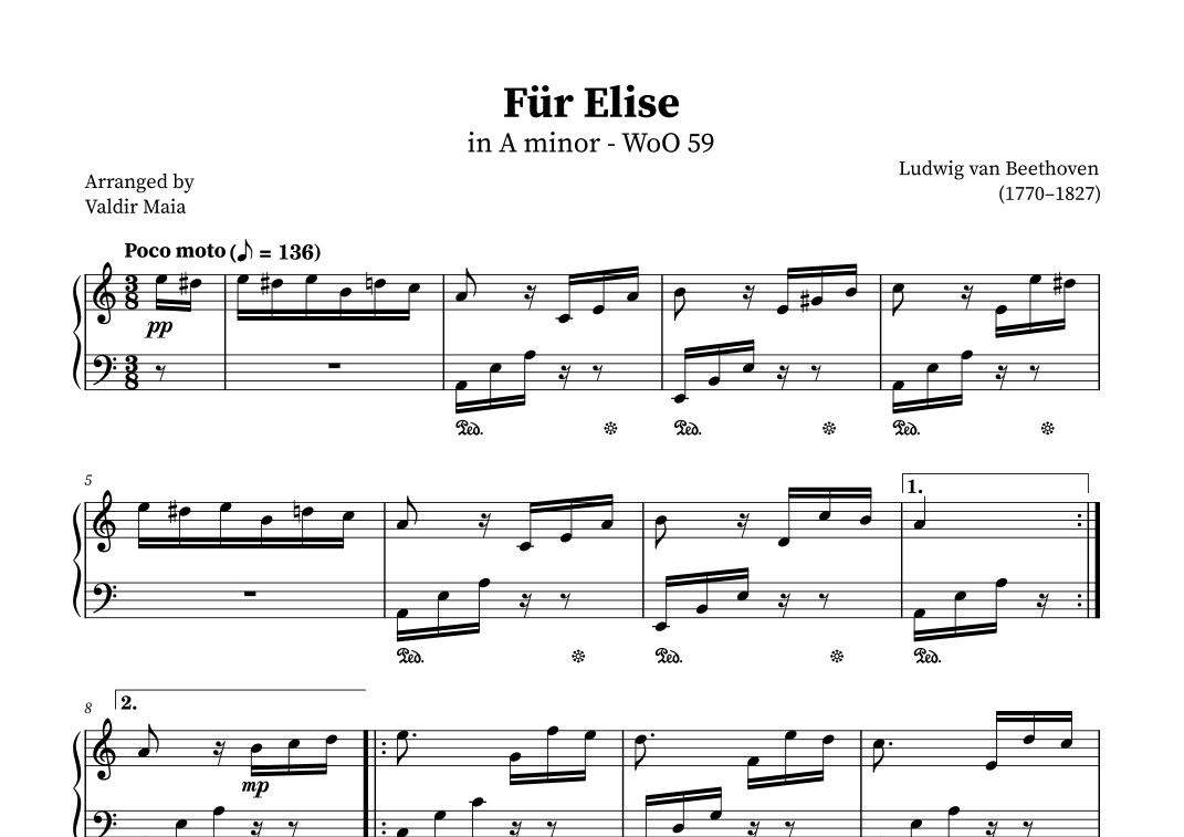 Fur Elise (arr. Valdir Maia)
