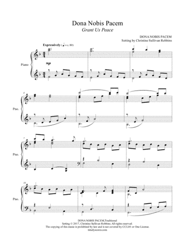 Dona Nobis Pacem (Grant Us Peace) (arr. Christine Sullivan Robbins)