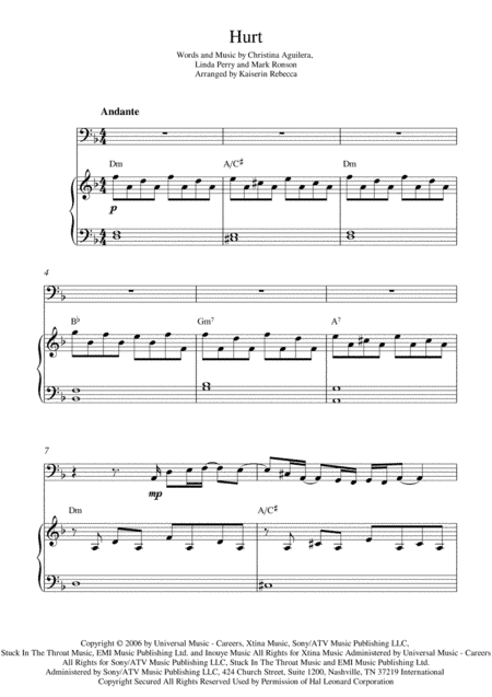 Hurt (arr. Kaiserin Rebecca)