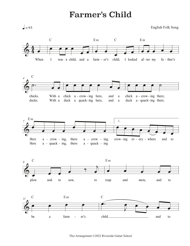 Farmer's Child (arr. Riverside Guitar School)