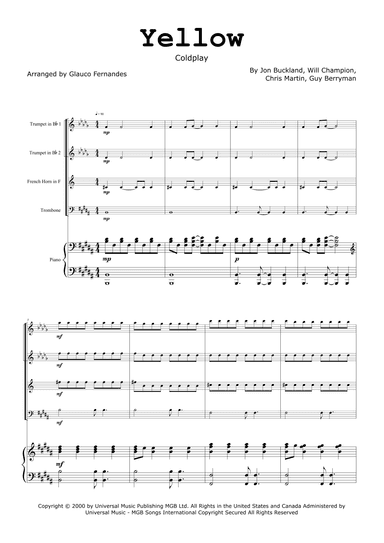 Yellow (arr. Glauco Fernandes)