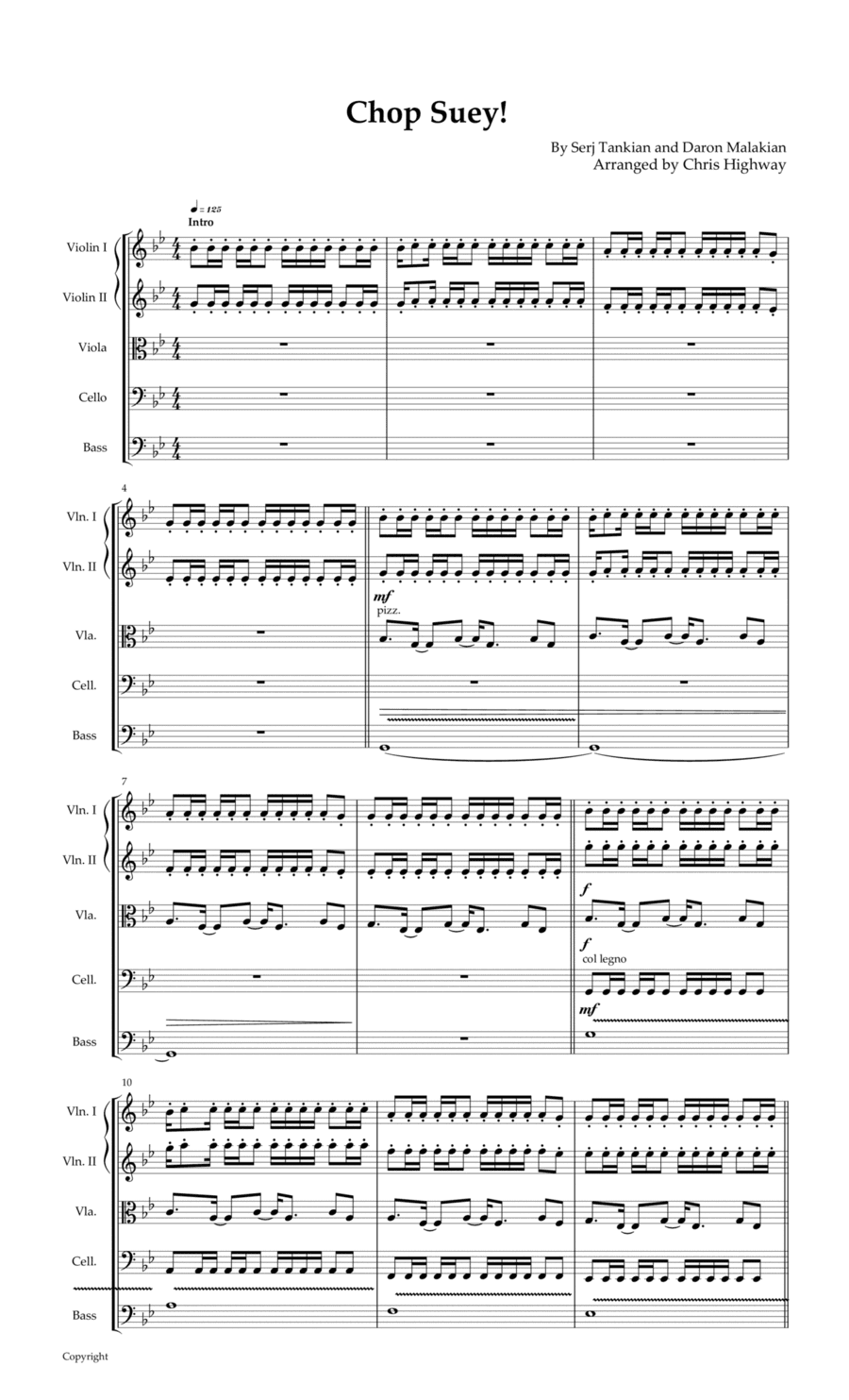 Chop Suey! (arr. Chris Highway)