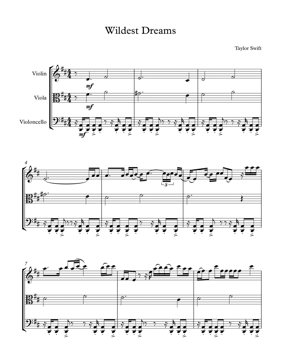 Wildest Dreams (arr. Alex Shor)