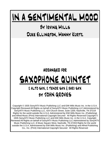 In A Sentimental Mood (arr. John Groves)