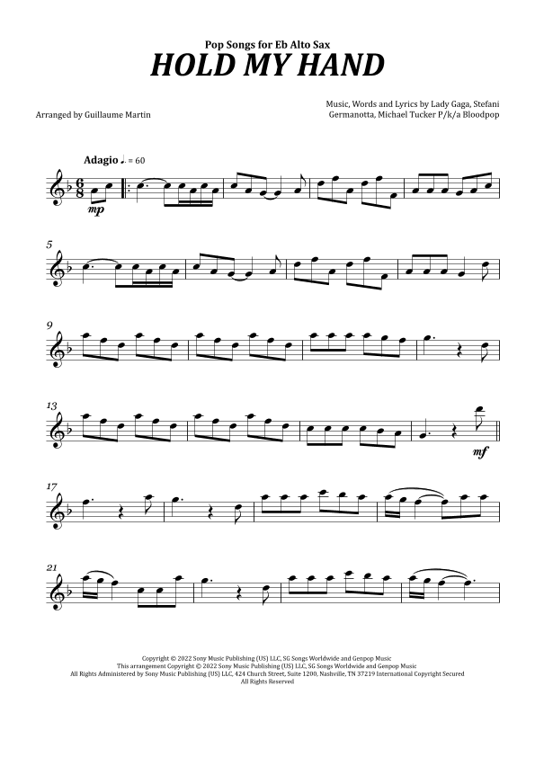 Hold My Hand (arr. Guillaume Martin)