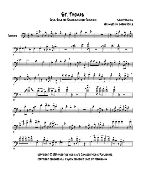 St. Thomas (arr. Sarah Houle)
