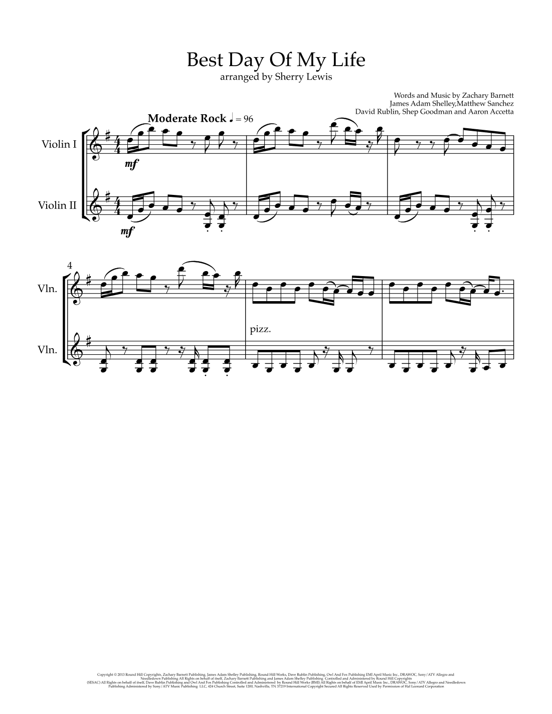 Best Day Of My Life (arr. Sherry Lewis)