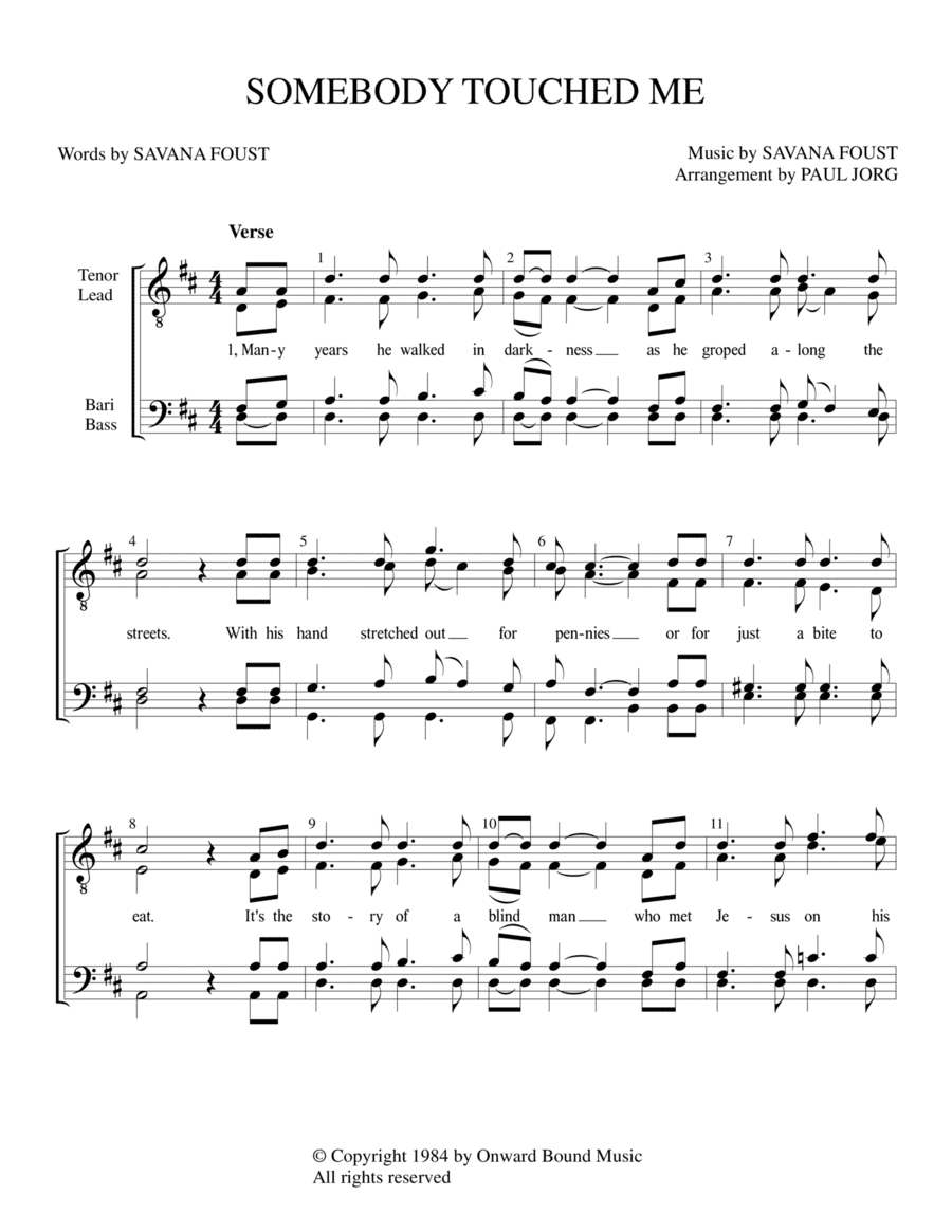Somebody Touched Me (arr. Paul A. Jorg)