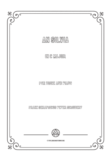 Schubert-An Silvia in C Major,for voice and piano (arr. MSM)