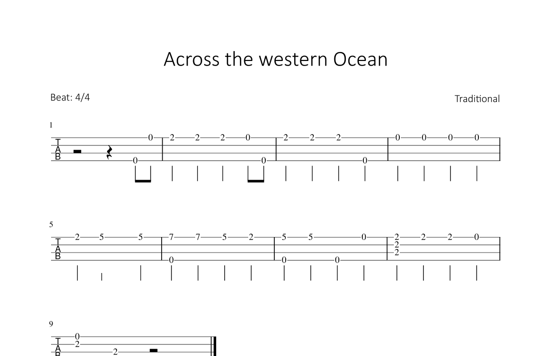 Across the western Ocean (arr. Bettina Schipp)