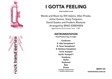 I Gotta Feeling (arr. Brad Esbensen)