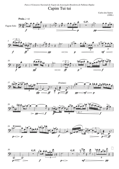 Capim Tui tui for Bassoon solo