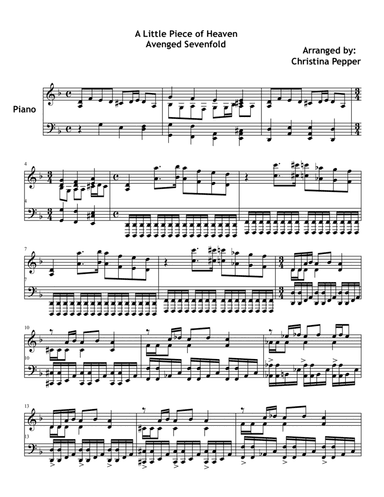 A Little Piece Of Heaven (arr. Christina Pepper)
