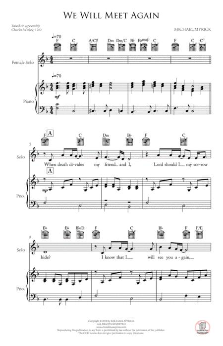 We Will Meet Again (Piano, Female Lead)