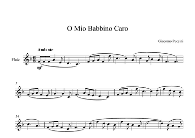 O Mio Babbino Caro - Giacomo Puccini (Flute) (arr. Digital Book Music)