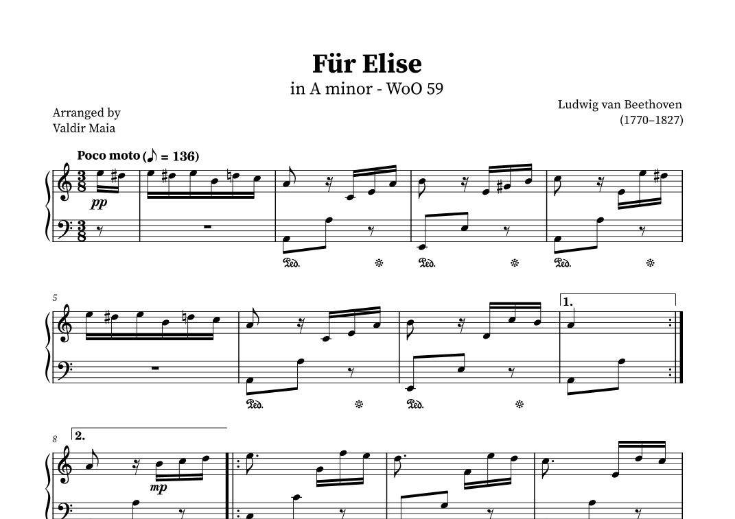 Fur Elise (arr. Valdir Maia)