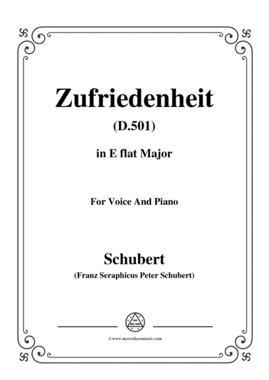 Schubert-Zufriedenheit(Contentment),D.501,in E flat Major,for Voice&Piano (arr. MSM)