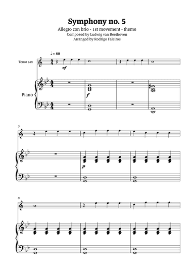 Symphony no. 5 - 1st movement (theme) (arr. Rodrigo Faleiros)