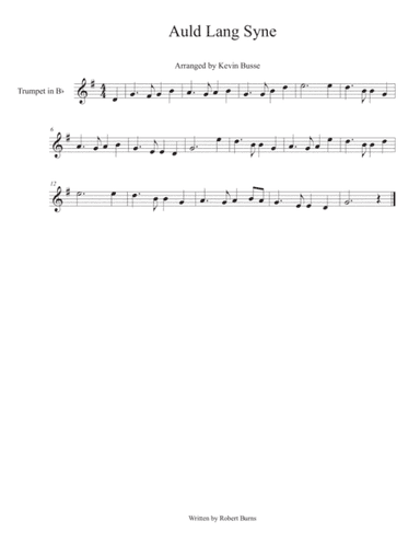 Auld Lang Syne - Trumpet (arr. Kevin Busse)