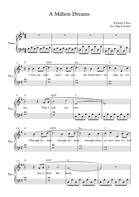 A Million Dreams (arr. Olga Leonard)