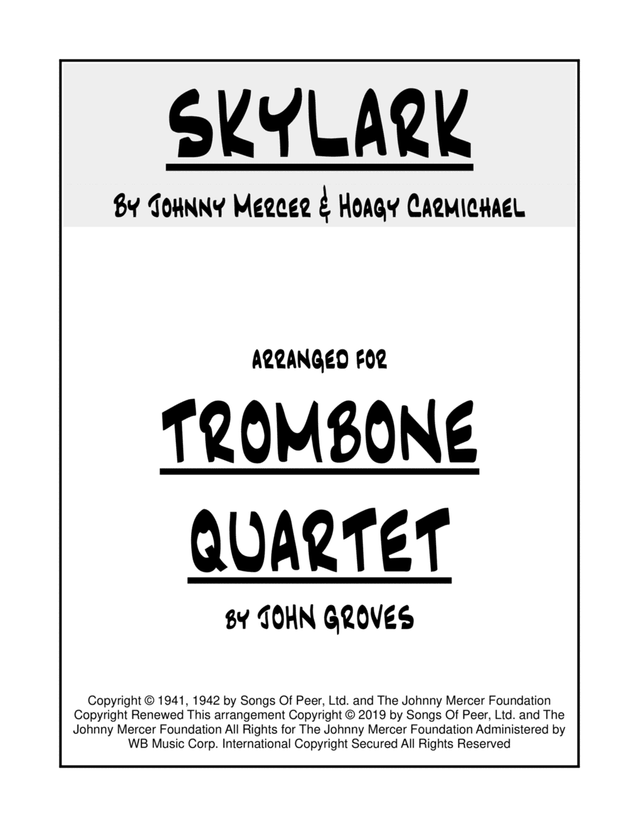 Skylark (arr. John Groves)