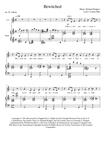 Bewitched (arr. D. Adams)