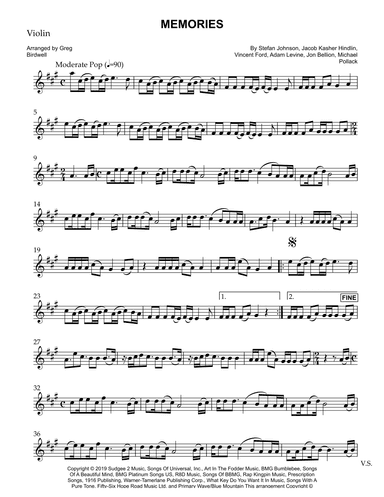 Memories (arr. Greg Birdwell)