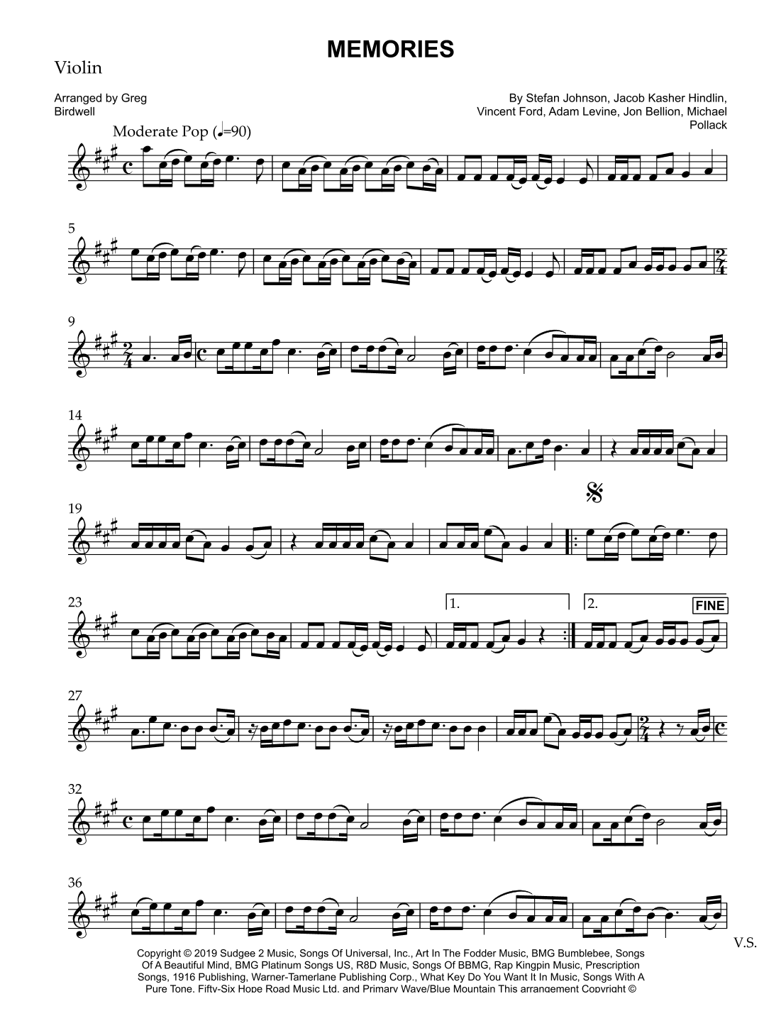 Memories (arr. Greg Birdwell)