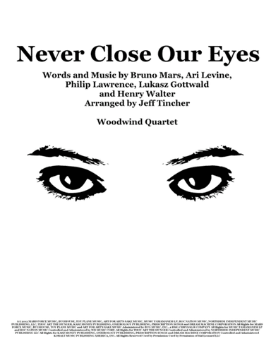 Never Close Our Eyes (arr. Jeff Tincher)