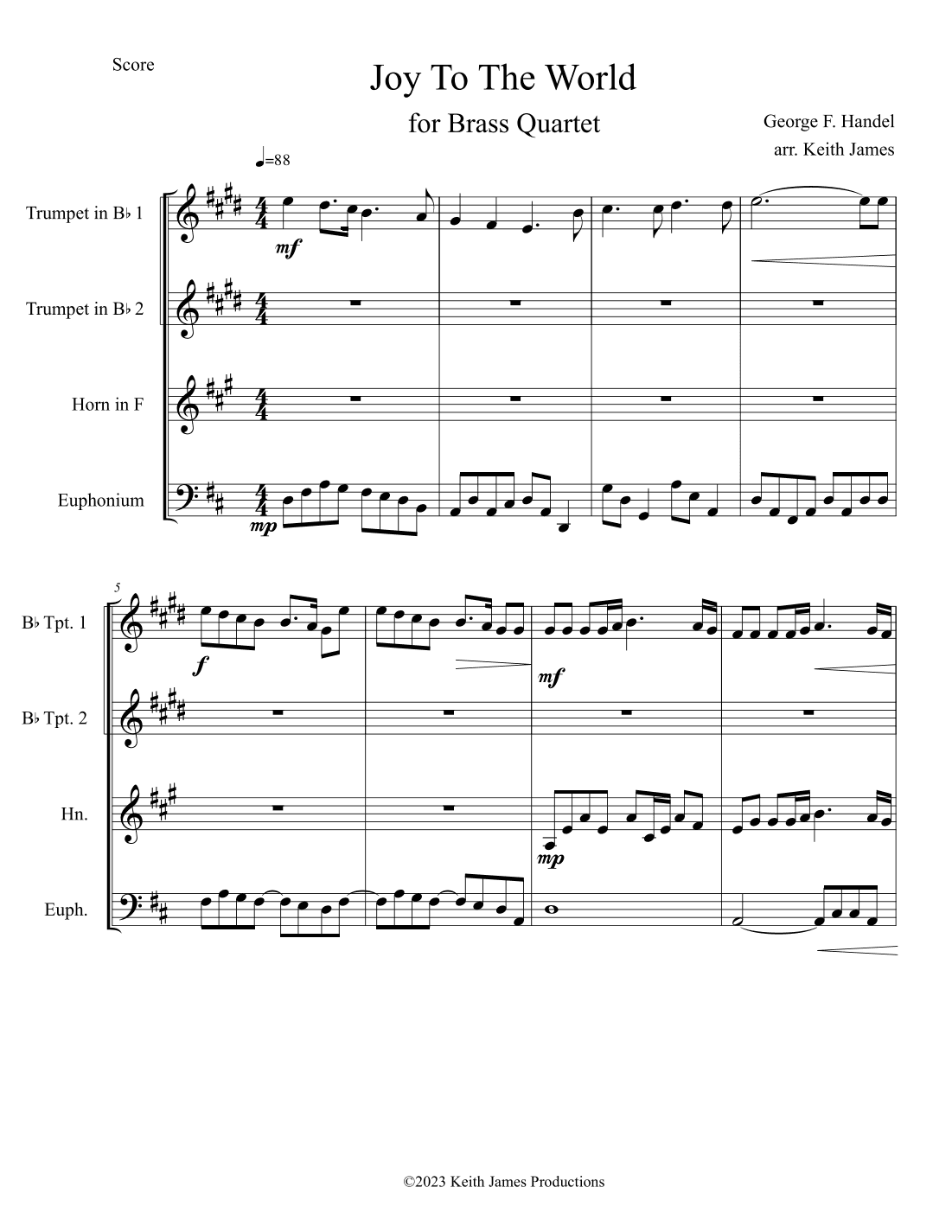 Joy To The World (arr. Keith James)