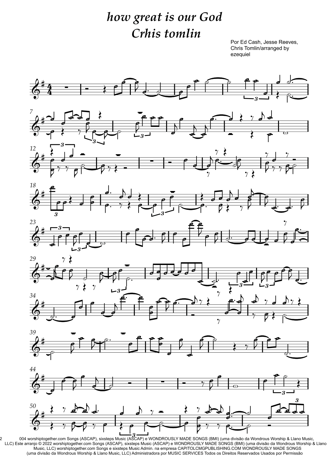 How Great Is Our God (arr. by Ezequiel zeferino edição)