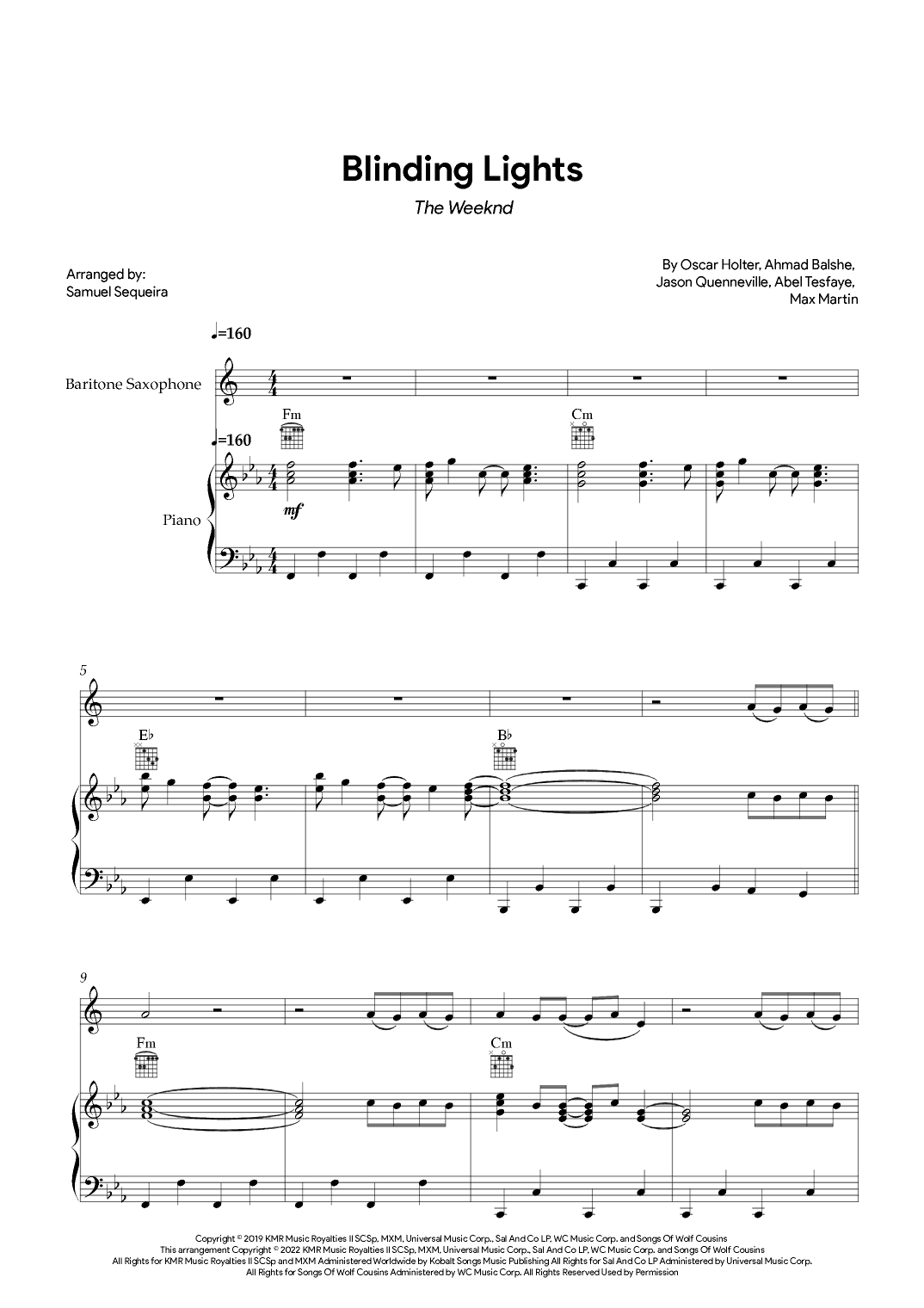 Blinding Lights (arr. Samuel Sequeira)