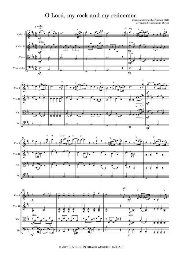 O Lord, My Rock And My Redeemer (arr. Madalina Dirlea)