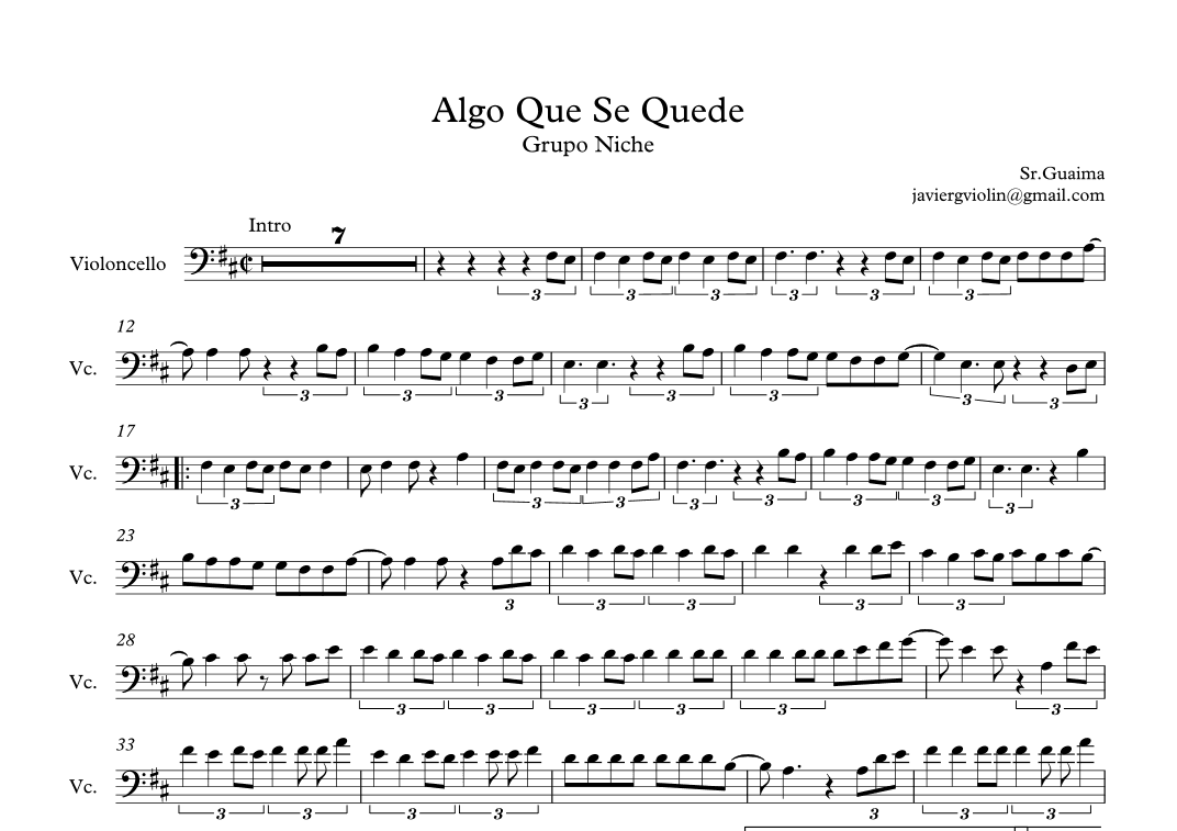 Algo que se quede - Grupo Niche (arr. Sr. Guaima)